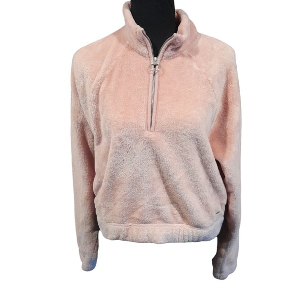 Hollister Tops - Hollister Woman's Pink Faux Fur 1/4 Zip Pullover Sweatshirt - Extra Small